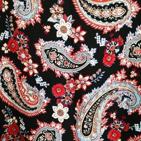 J. Jill Sleeveless Paisley Print Split Back Layered Long Tunic Top Size L - Picture 6 of 6